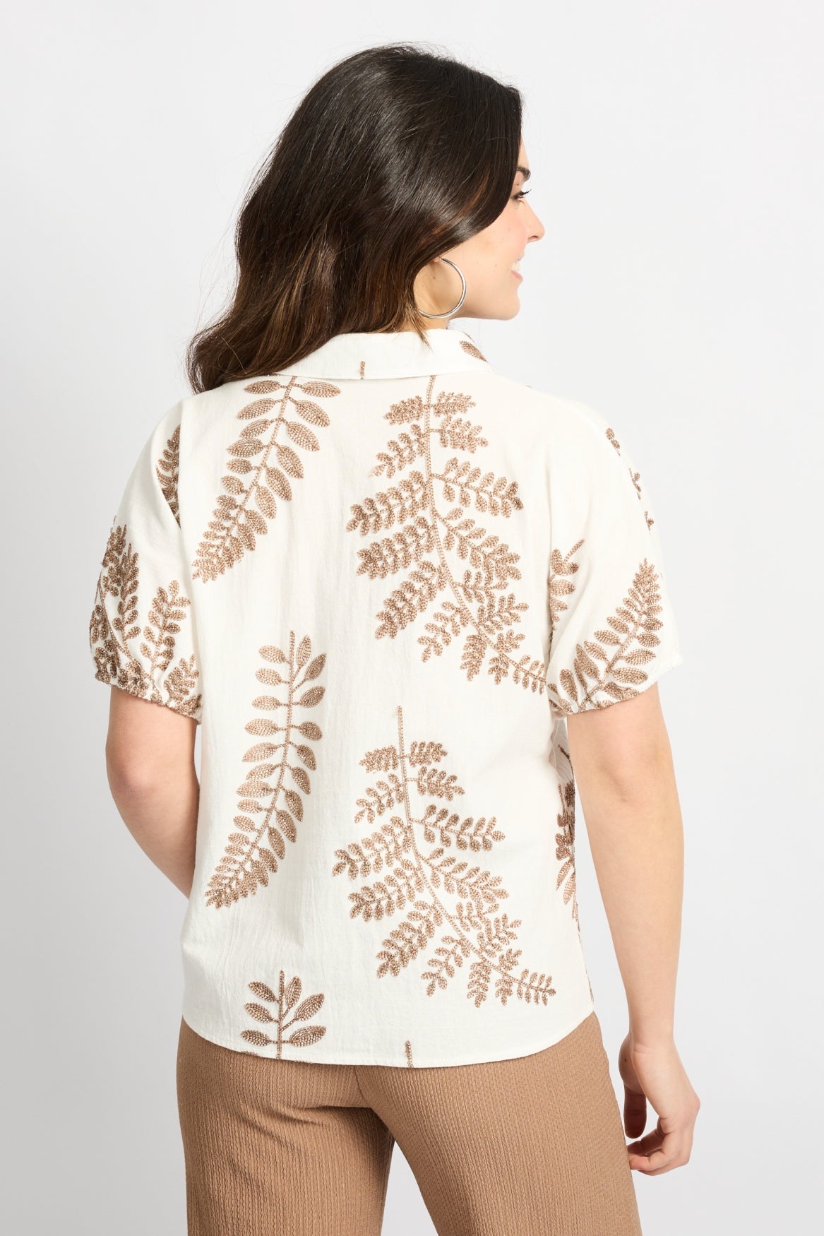 Lina blouse - ecru/camel