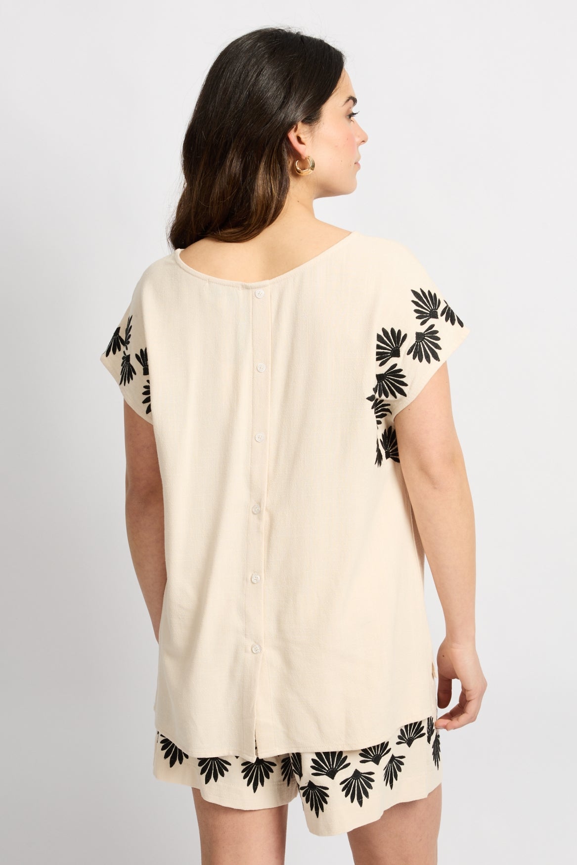 Lane blouse - beige/zwart