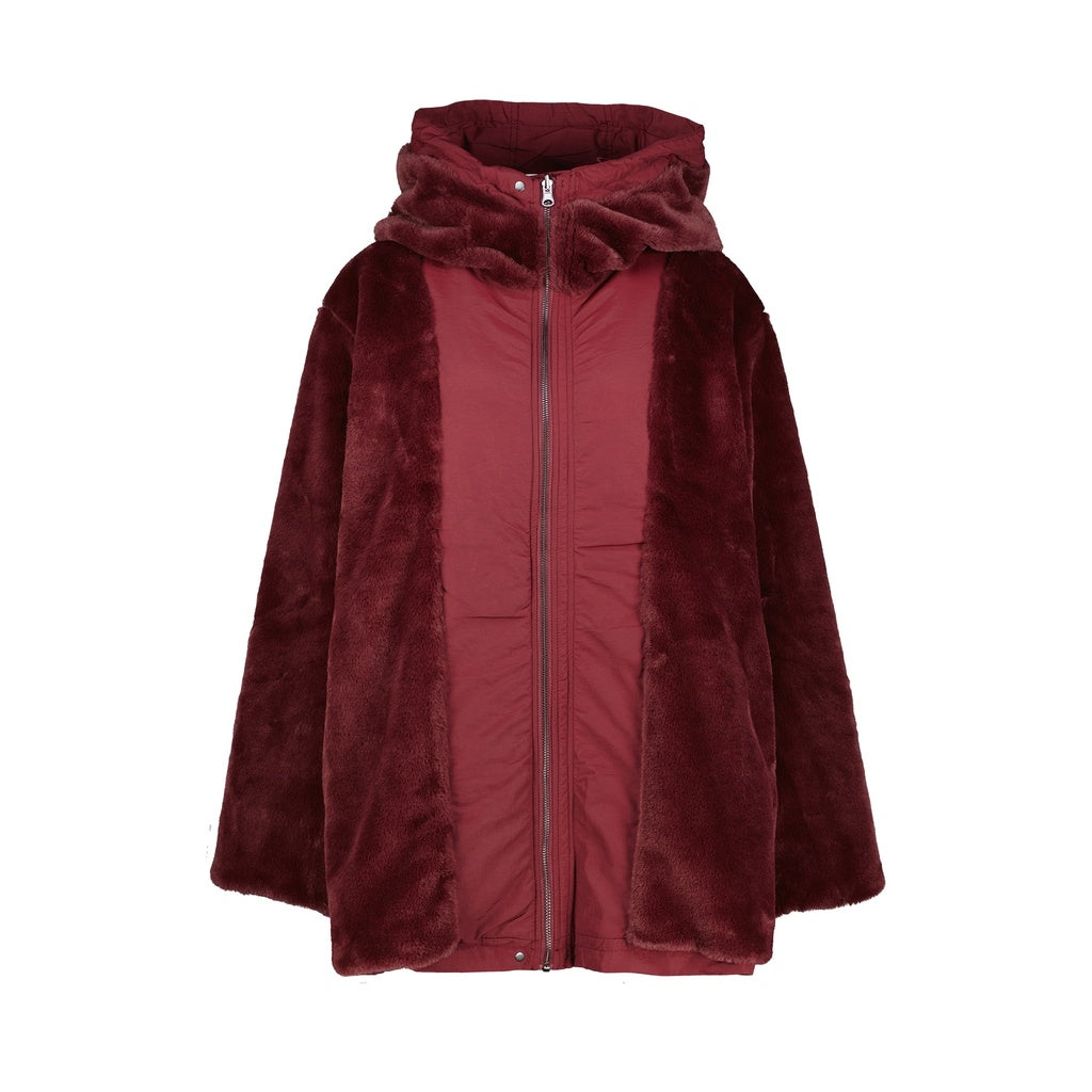 Coni regenjas fake fur - bordeaux