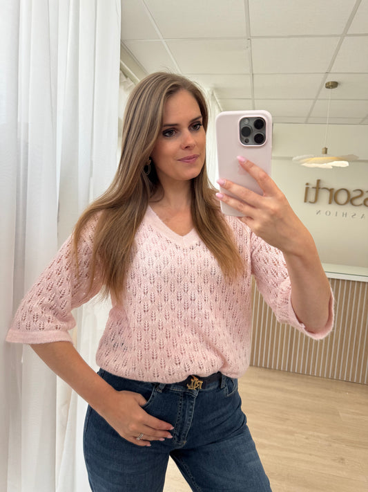 Lourine v neck pullover - Lotus pink