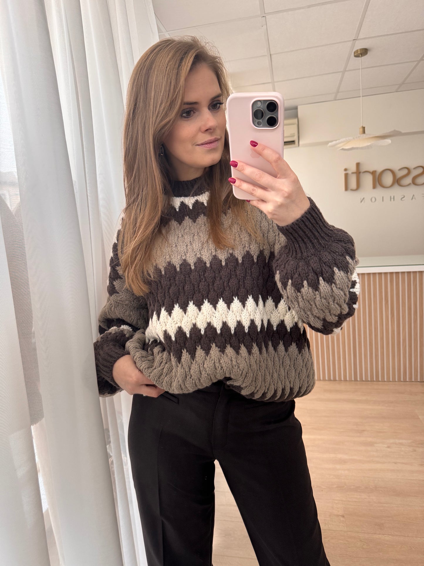 Kool knit pullover - chocolate/bronze