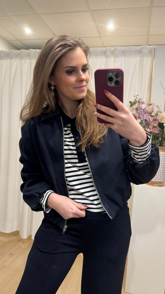 Pofjasje met kraag - donkerblauw