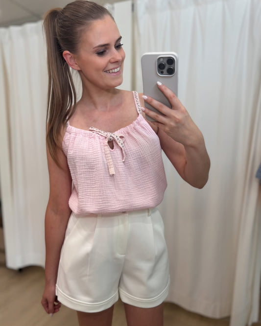 Tetra top fijne bretel - roze