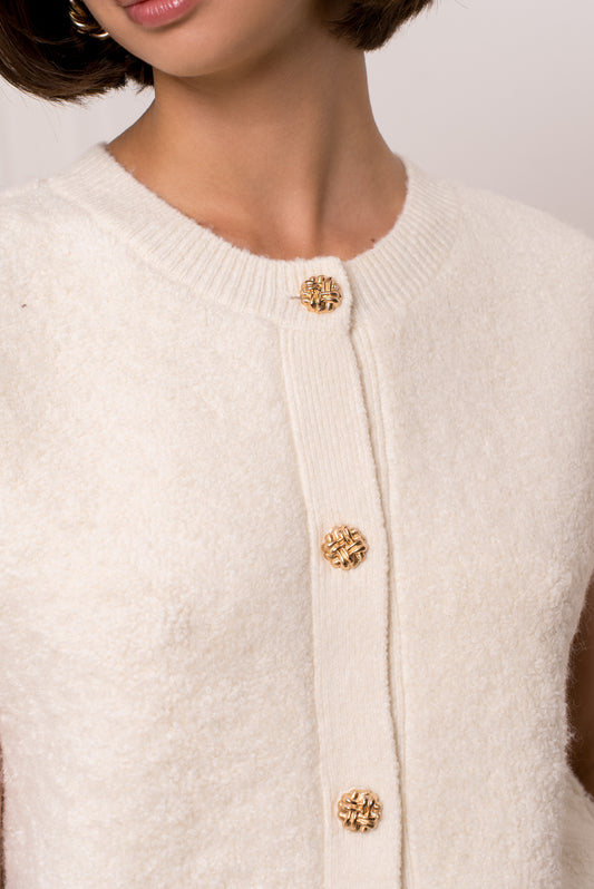 Bouclé gilet ZM - ecru