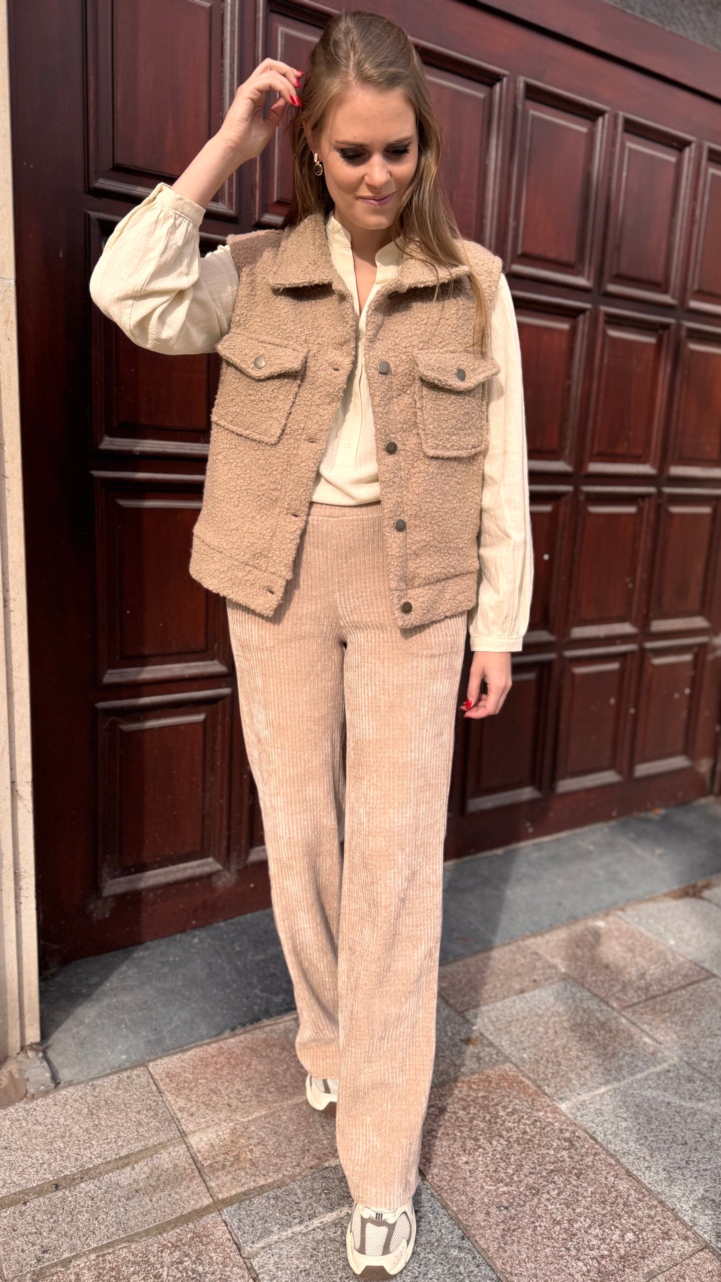 Rib trousers - Beige