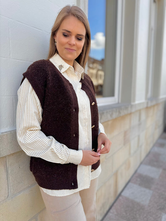 Bouclé gilet ZM - Bruin