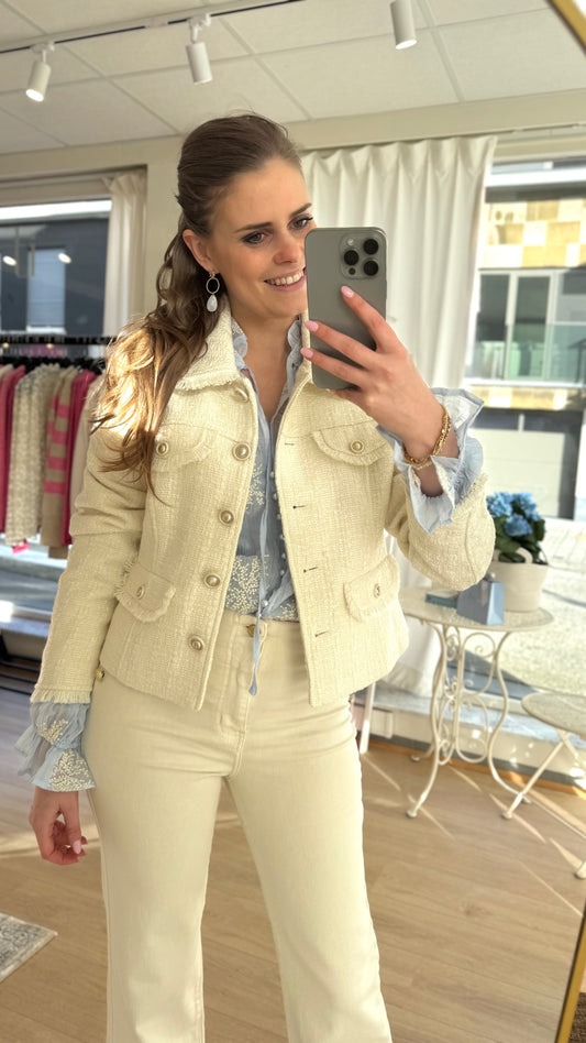 Jacket tweed - crème