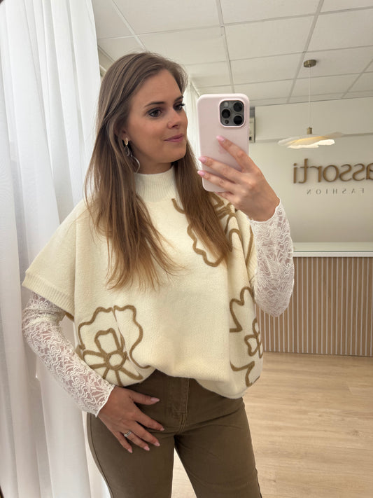 Violette knit - ecru/camel
