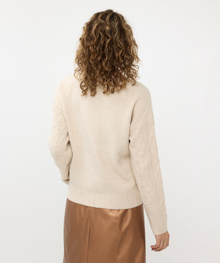 Sweater melange 18504 - biscuit