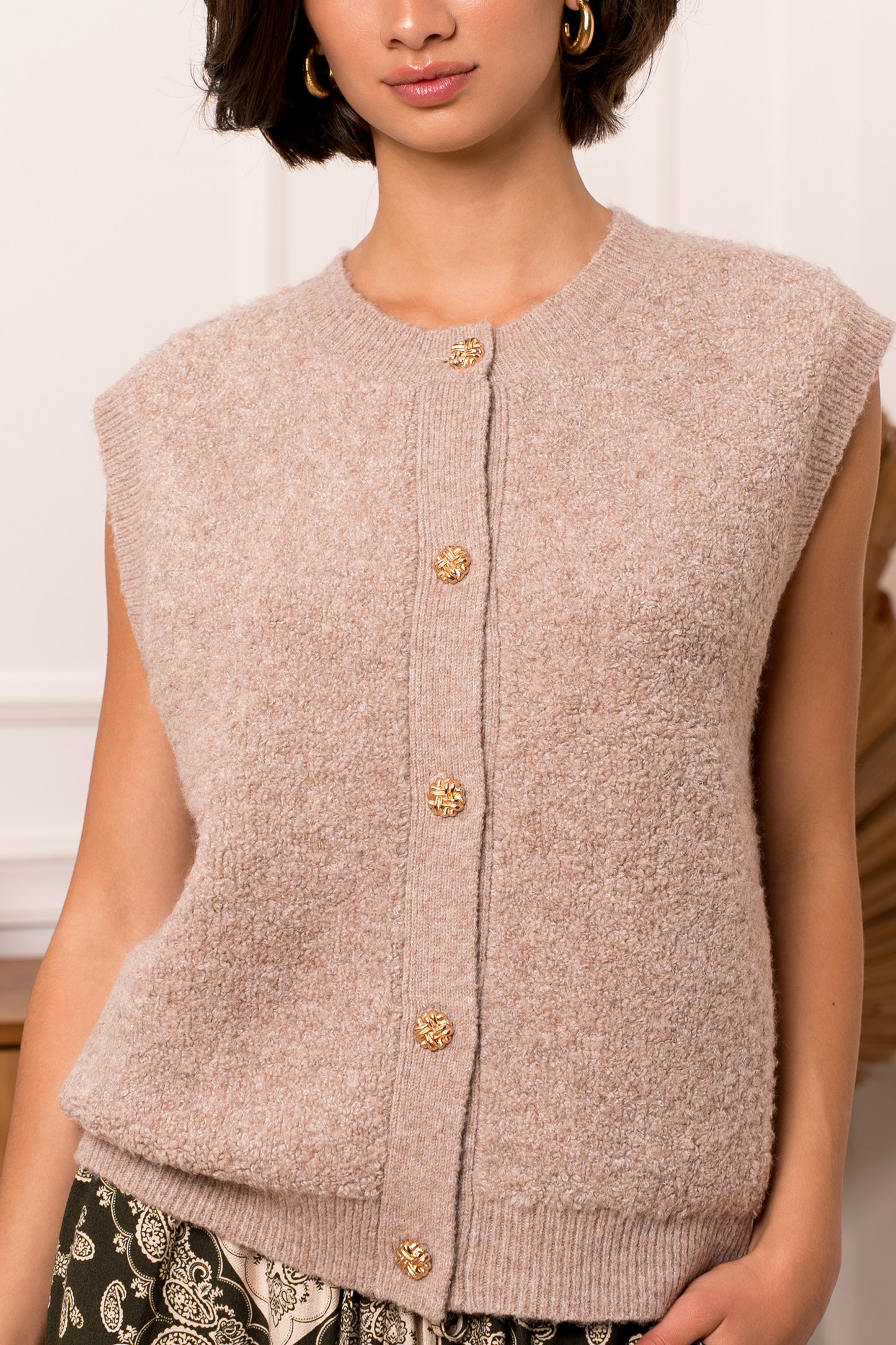 Bouclé gilet ZM - taupe