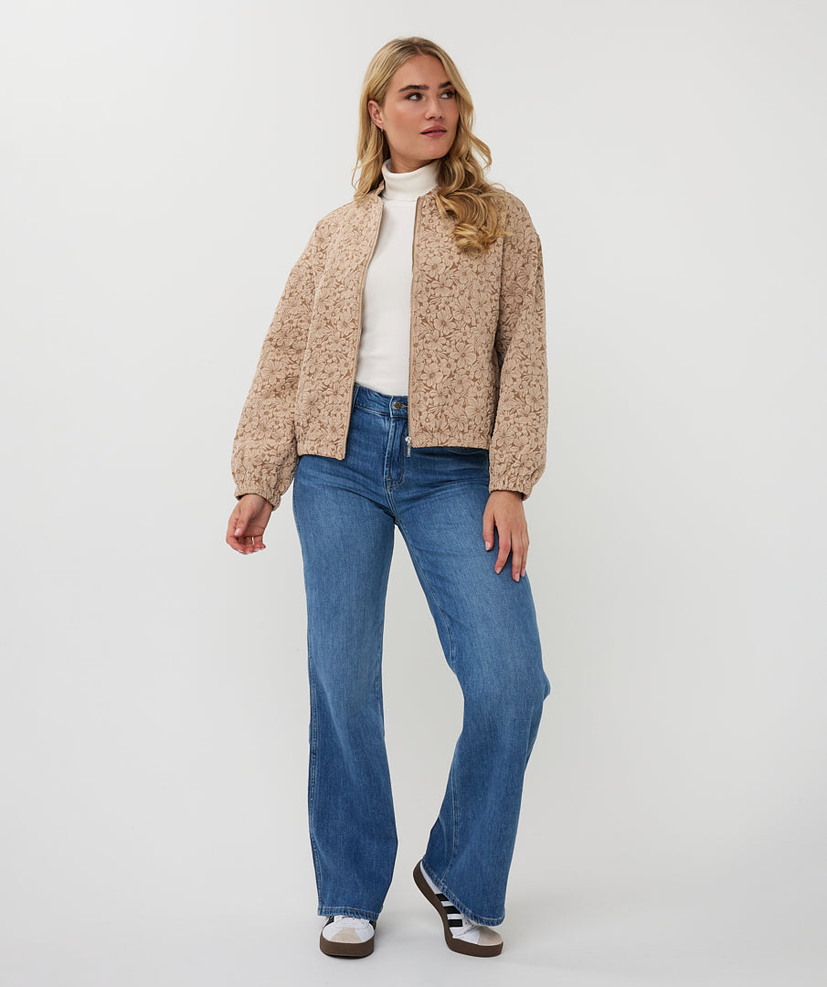 Jacket bomber flower 3D - sand