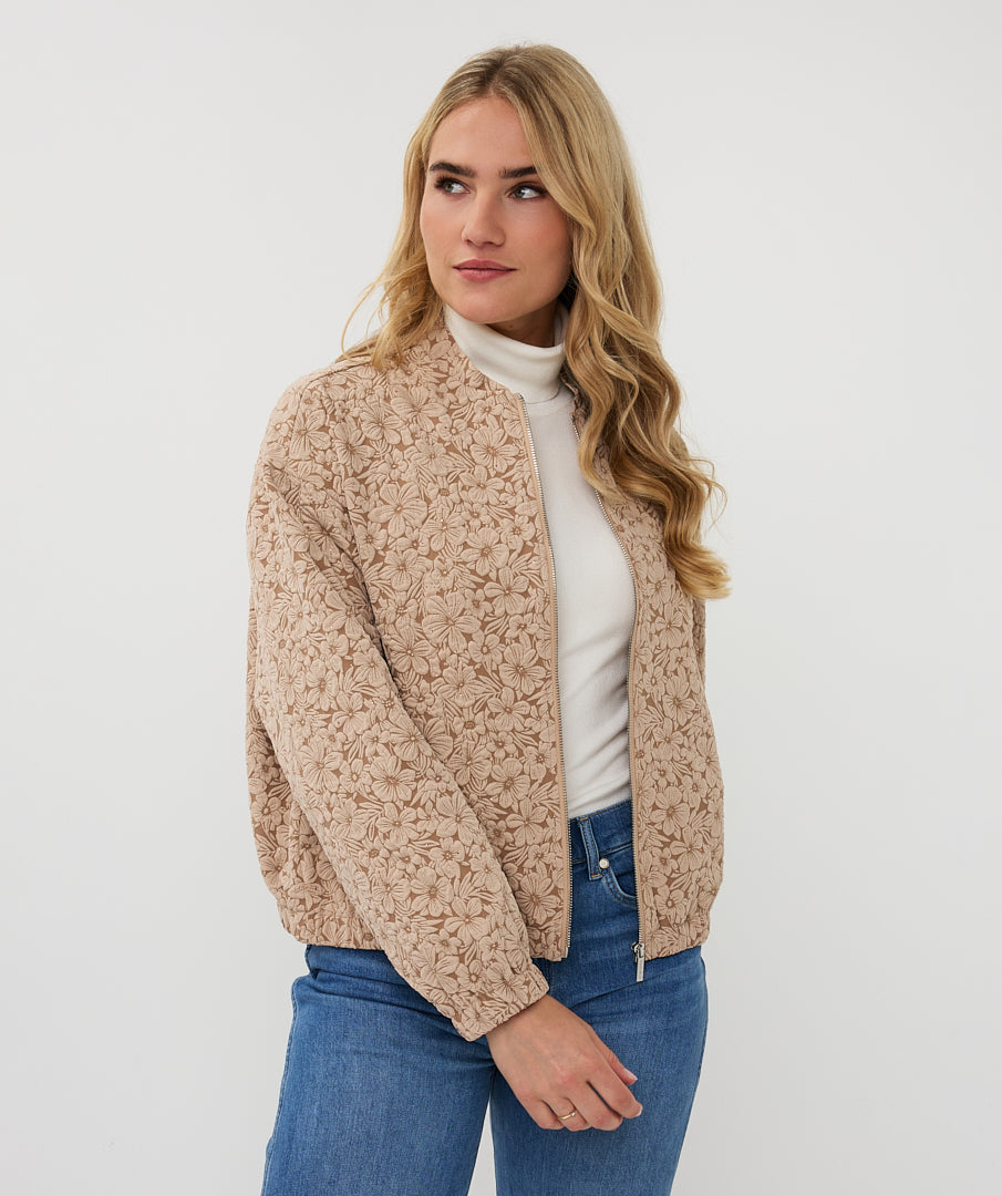Jacket bomber flower 3D - sand