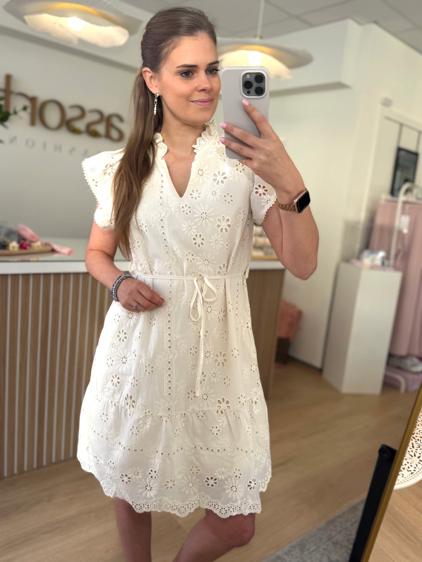 broderie kleedje ZM - crème