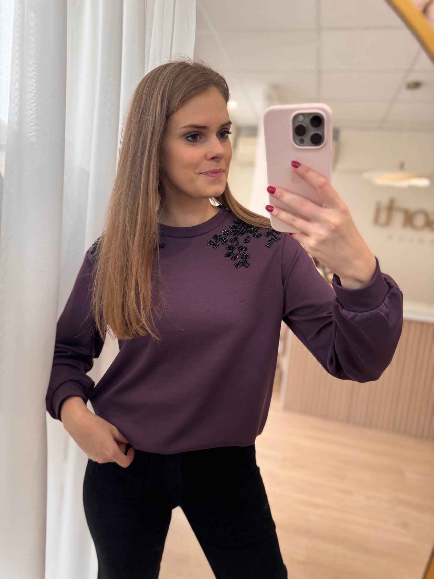 Banu 269 sweater strass - aubergine