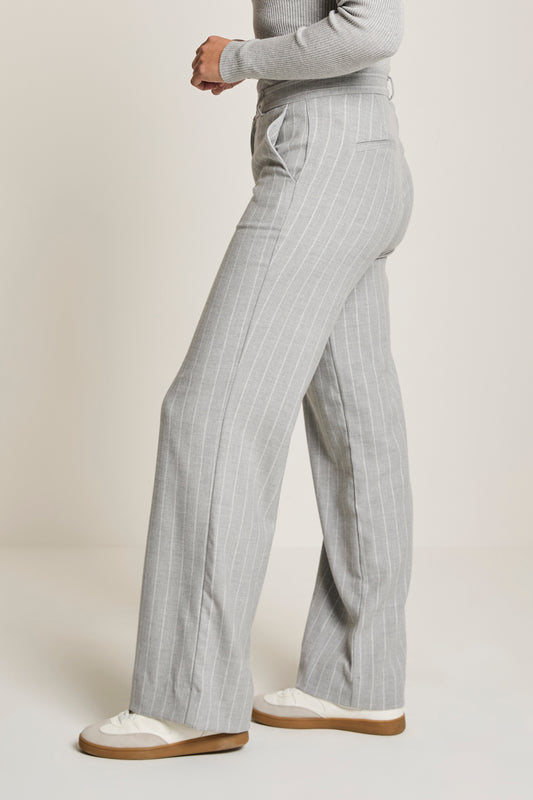 Mira elastic - pinstripe grey lurex
