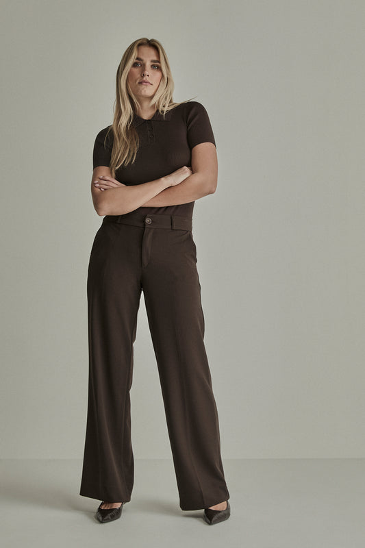 Mira elastic crepe - deep brown