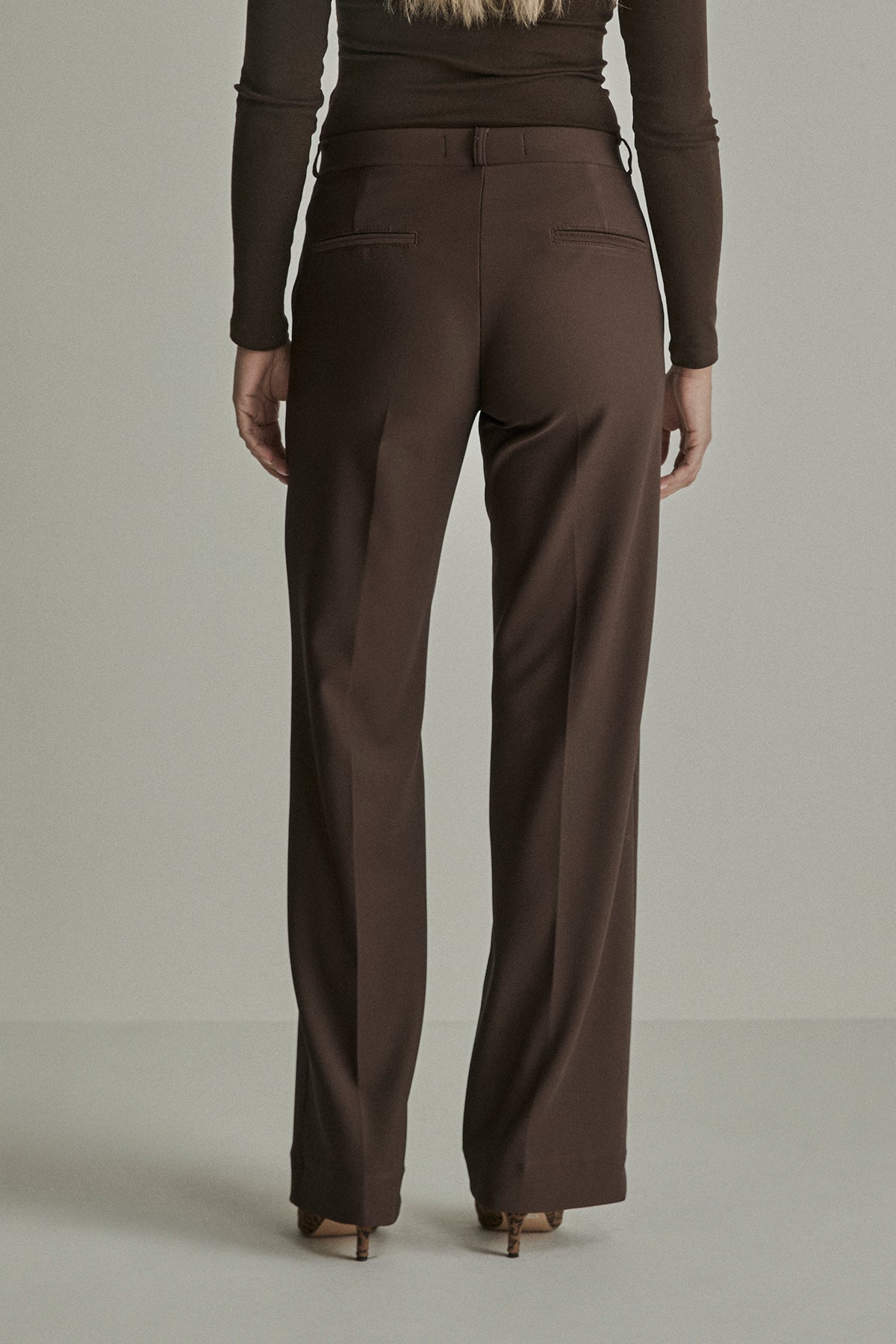Mira elastic twill jersey - deep brown