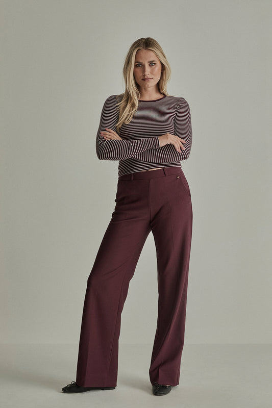 Mira elastic twill jersey - burgundy red