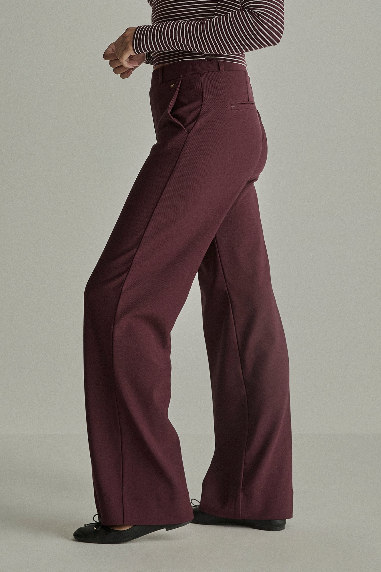 Mira elastic twill jersey - burgundy red