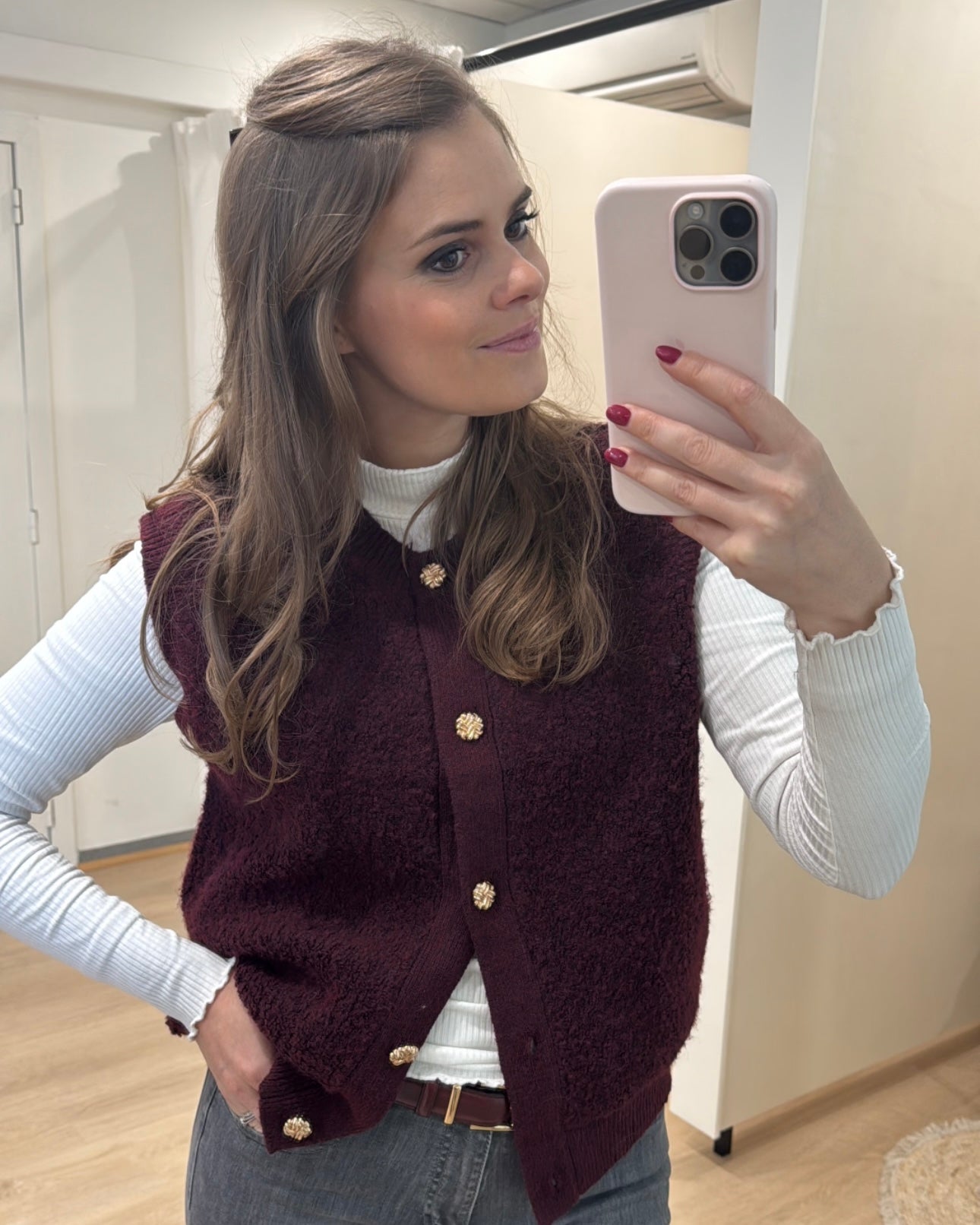 Bouclé gilet ZM - Bordeaux