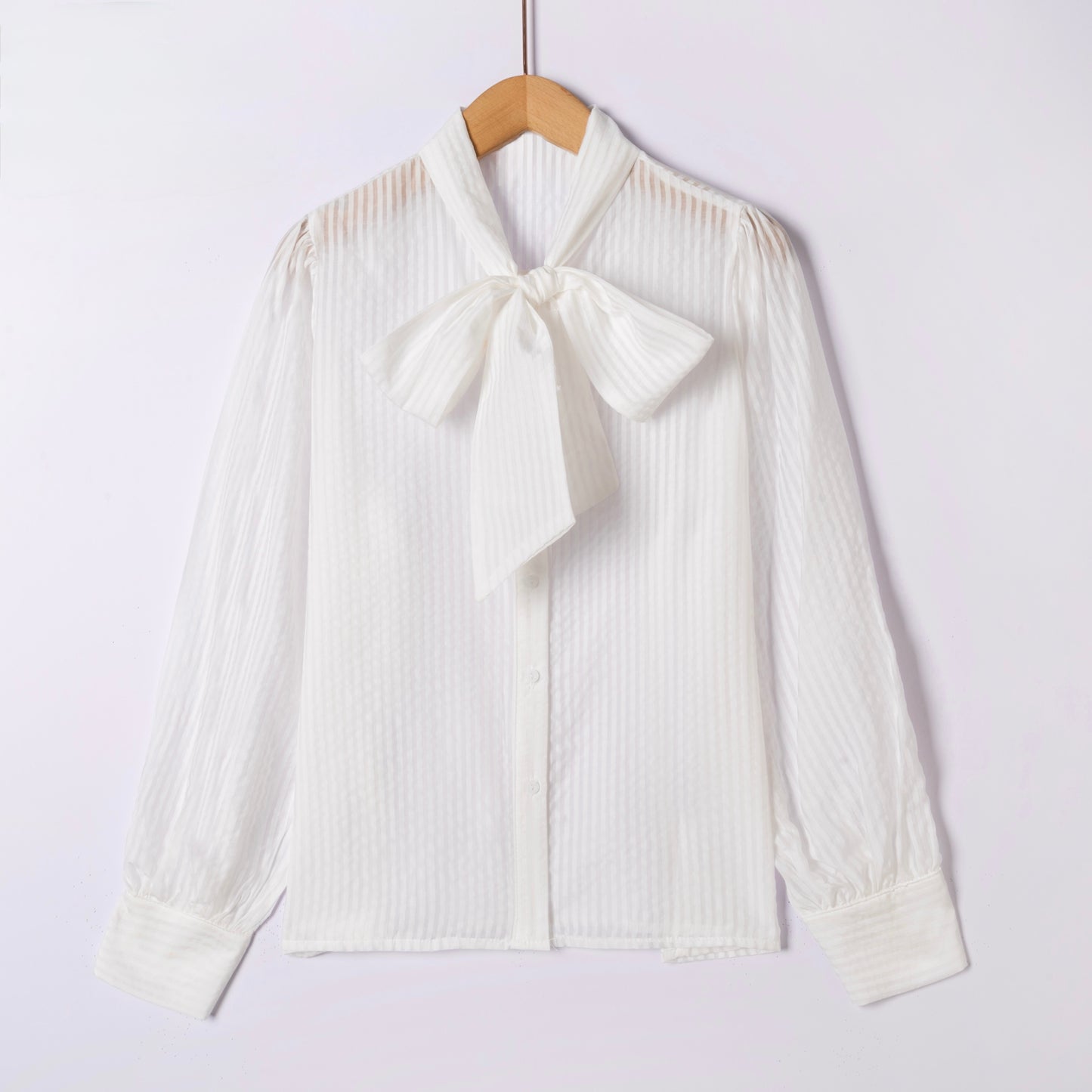 Bloes streep strik - wit