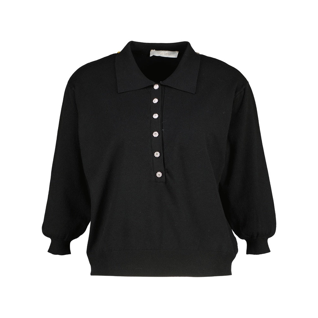 Garland truitje strass knoopjes - zwart