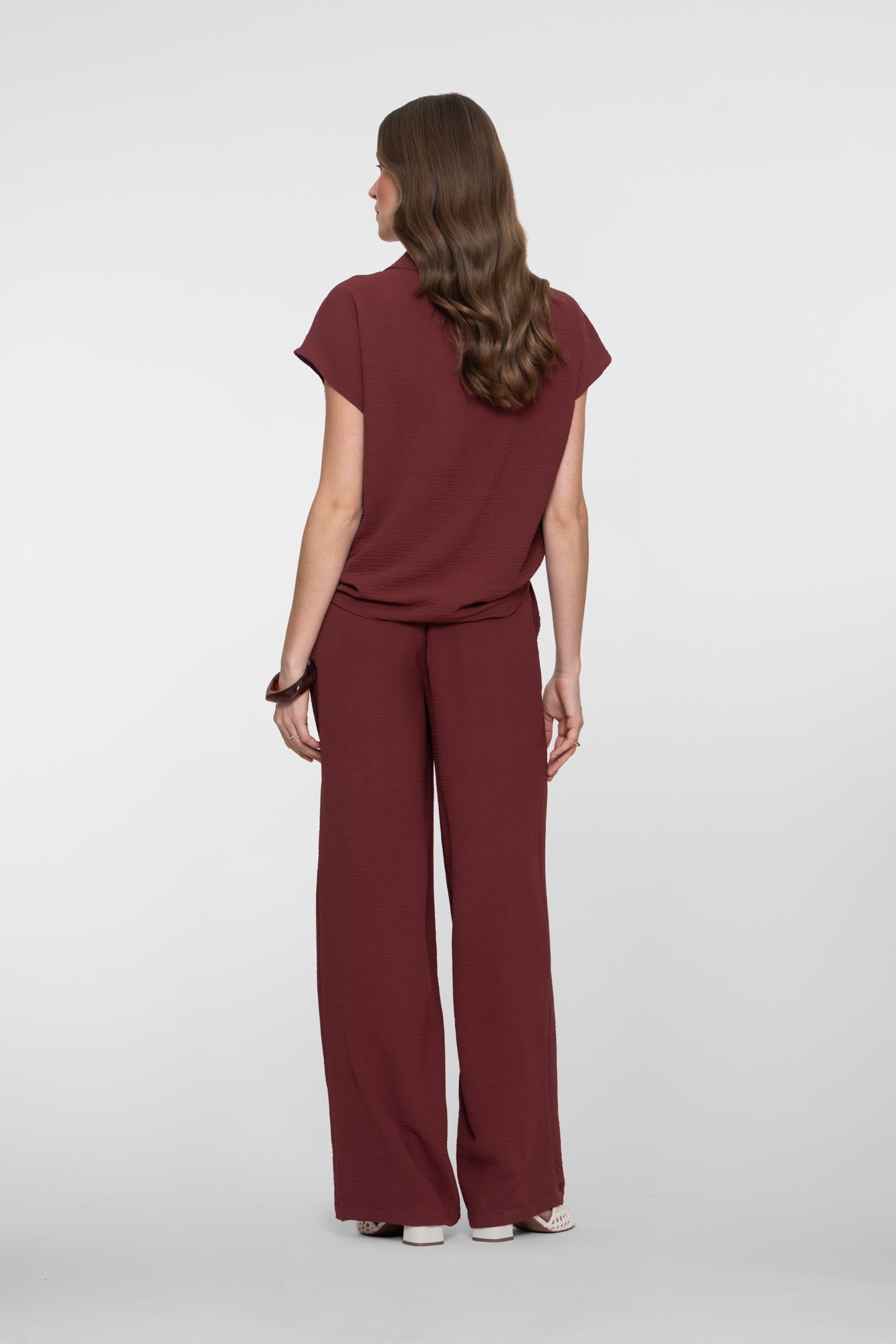 Crinkle pants - bordeaux