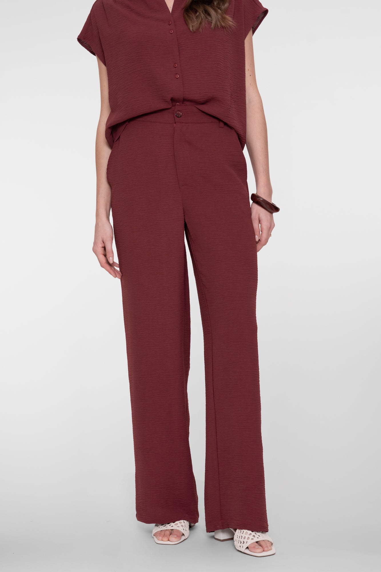 Crinkle pants - bordeaux