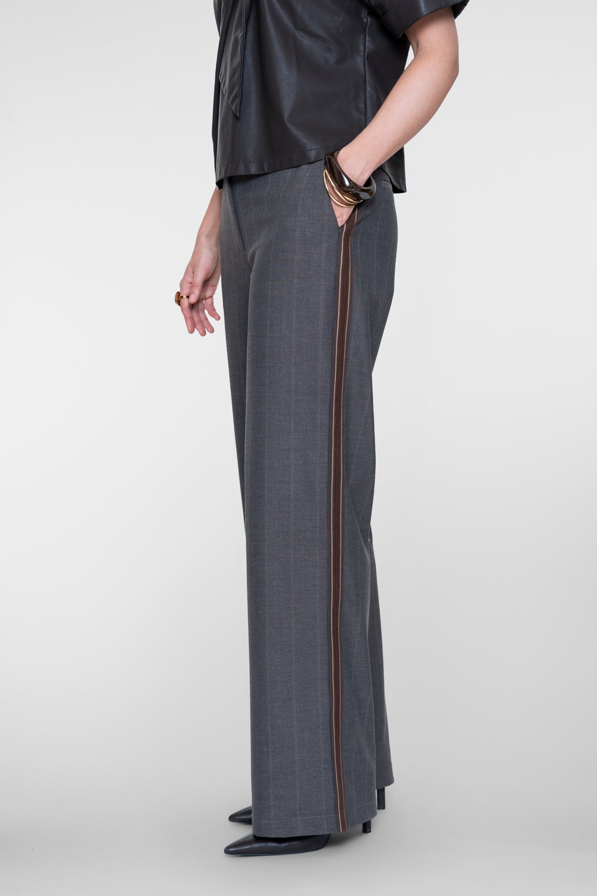 Gestreepte broek streep - bruin
