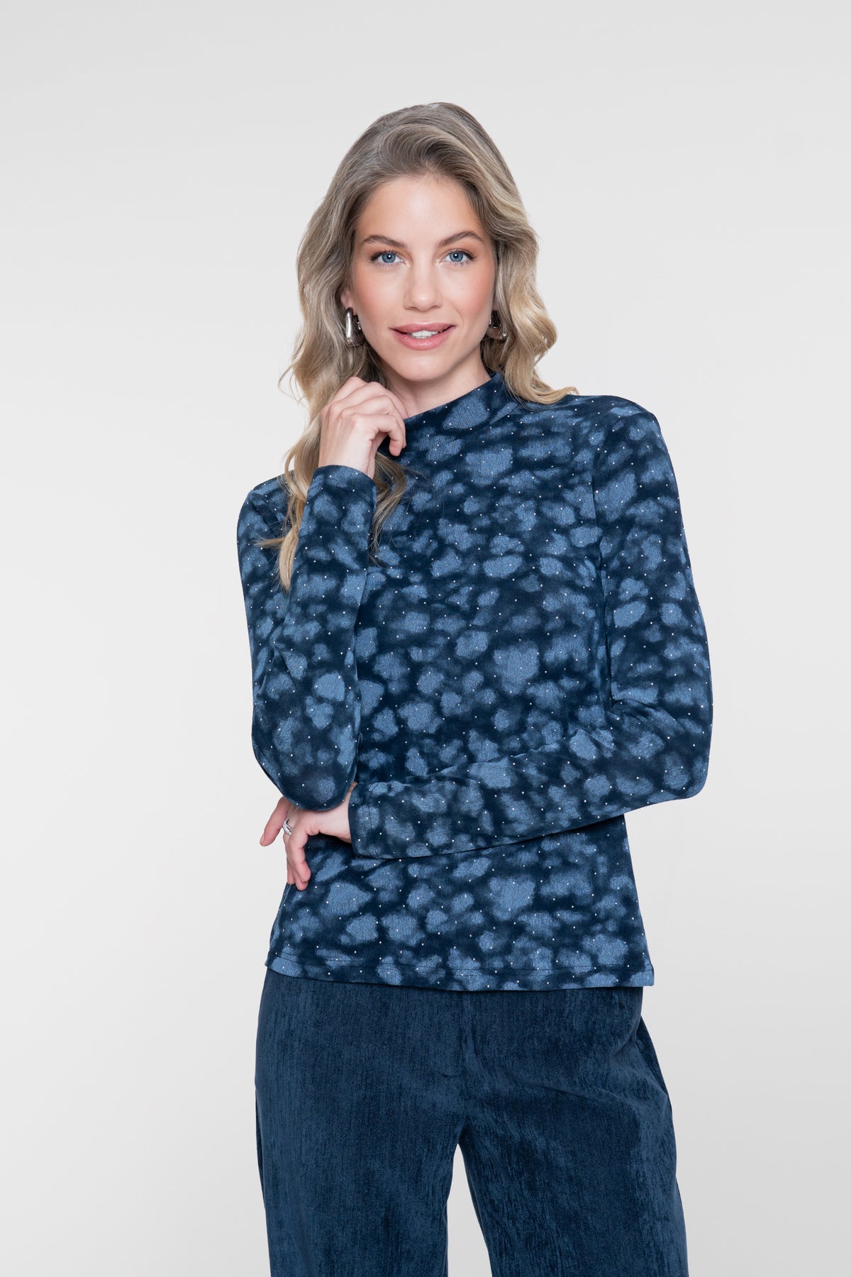 top turtle neck straps - blauw