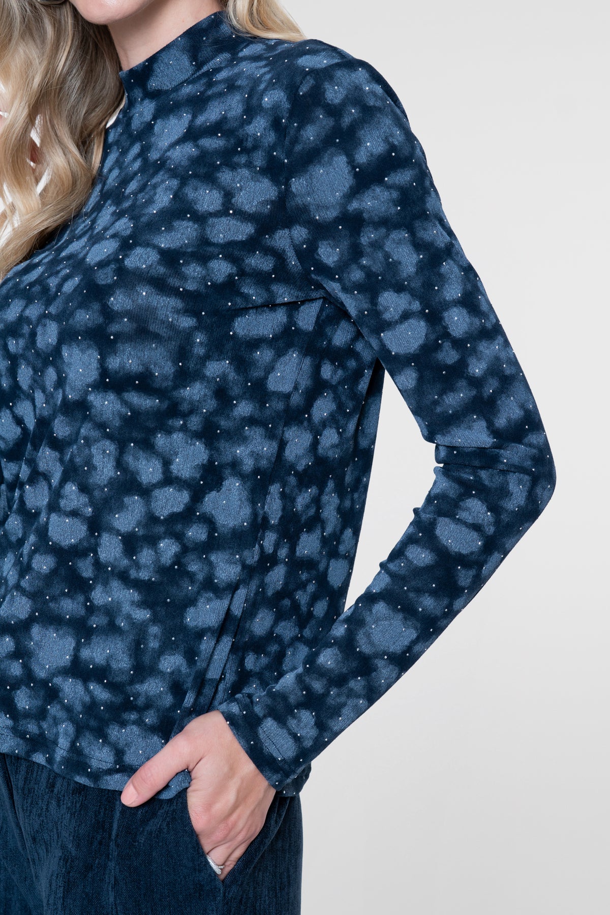 top turtle neck straps - blauw
