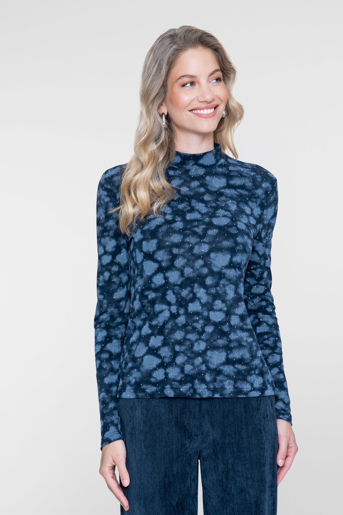 top turtle neck straps - blauw