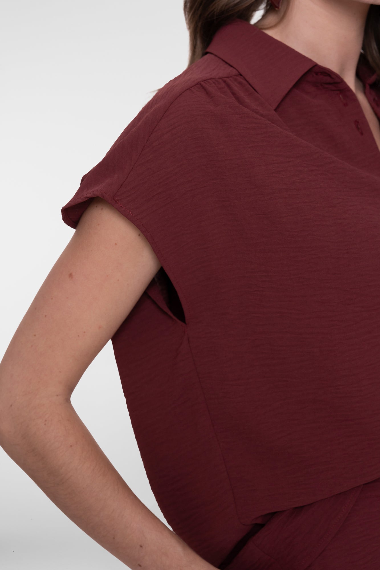 Crinkle blouse - bordeaux