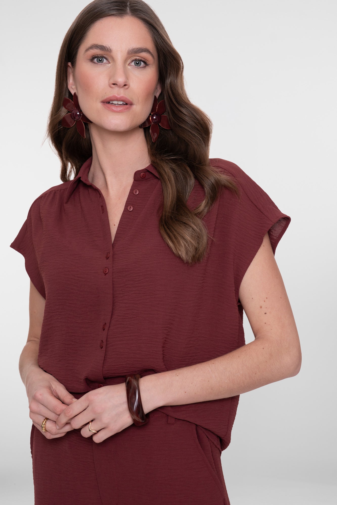 Crinkle blouse - bordeaux