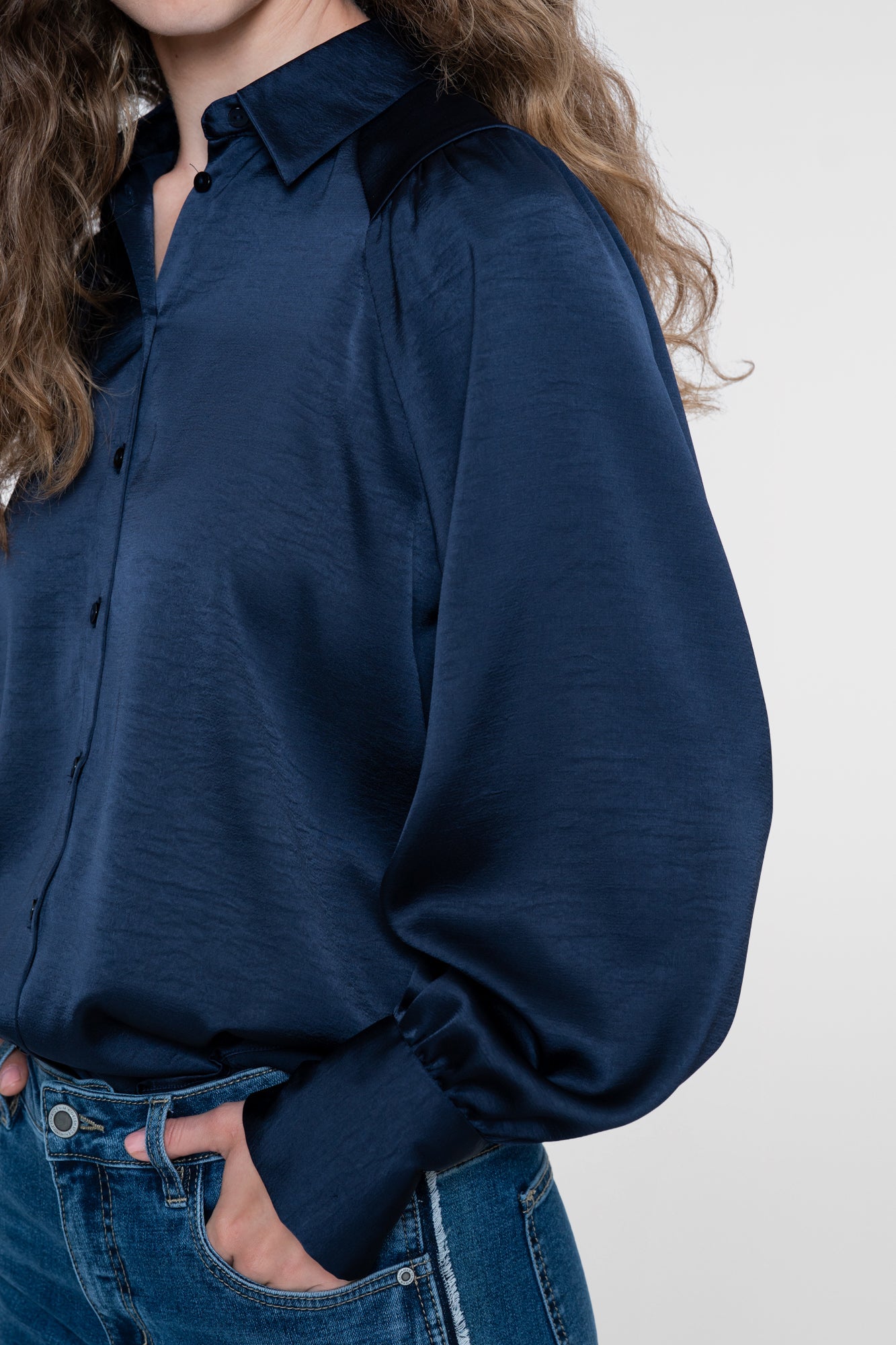 Shiny blouse - navy