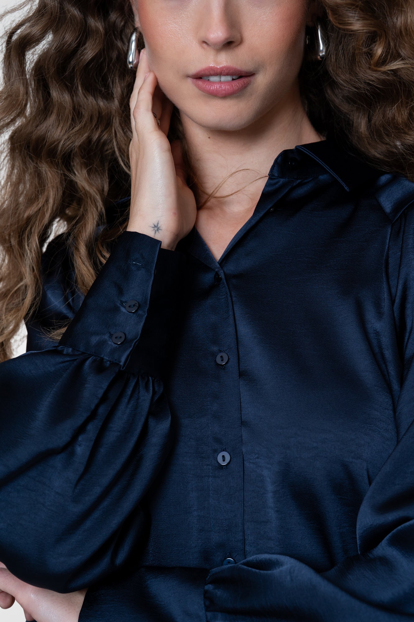 Shiny blouse - navy