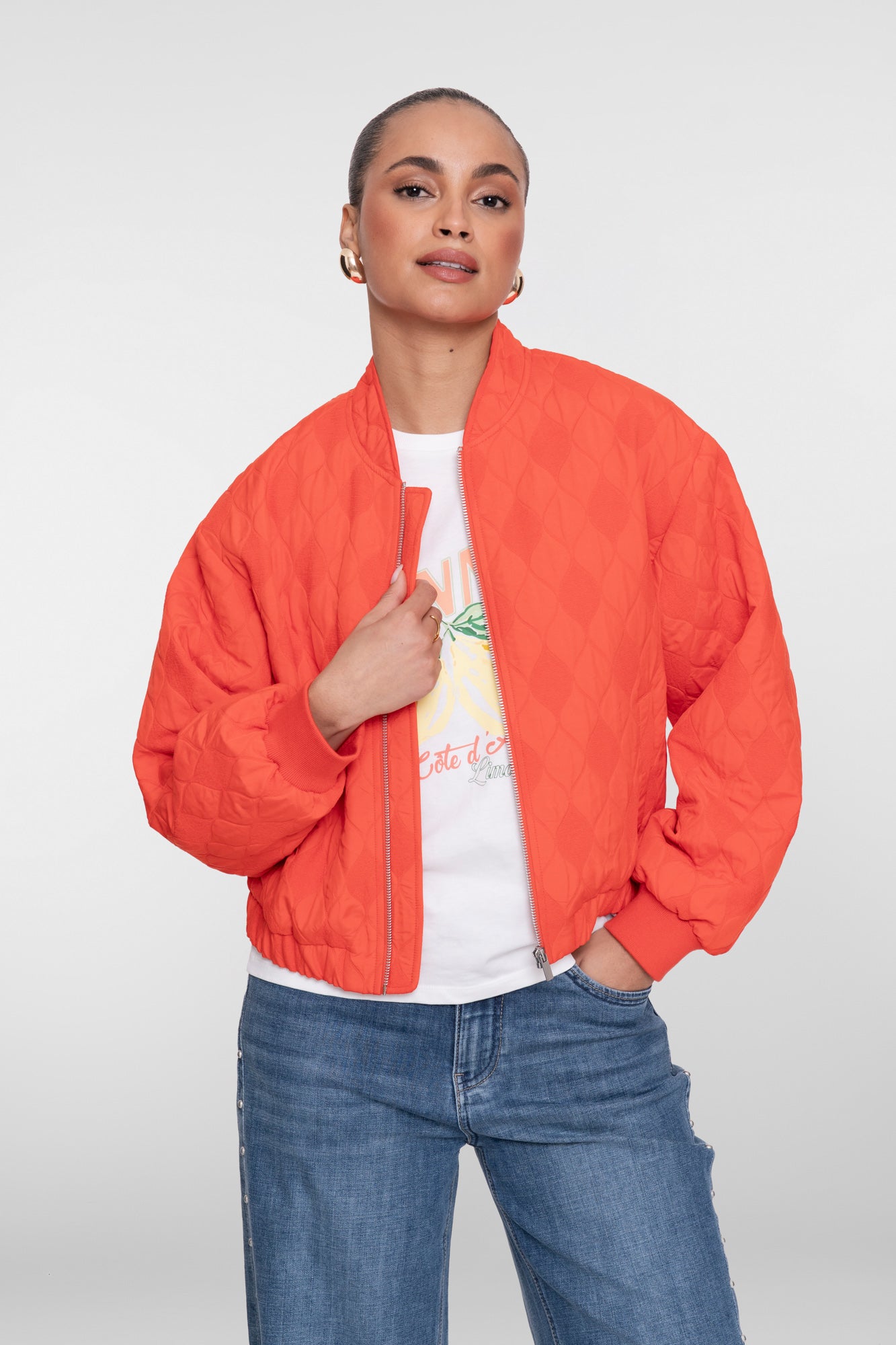 Quilted jacket - koraal