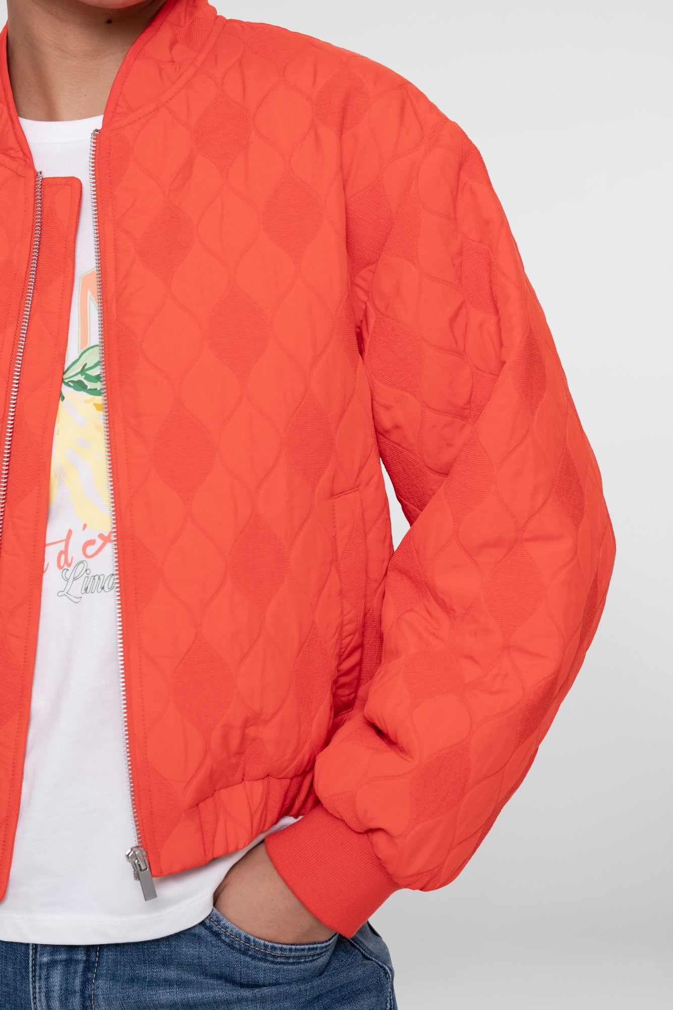 Quilted jacket - koraal