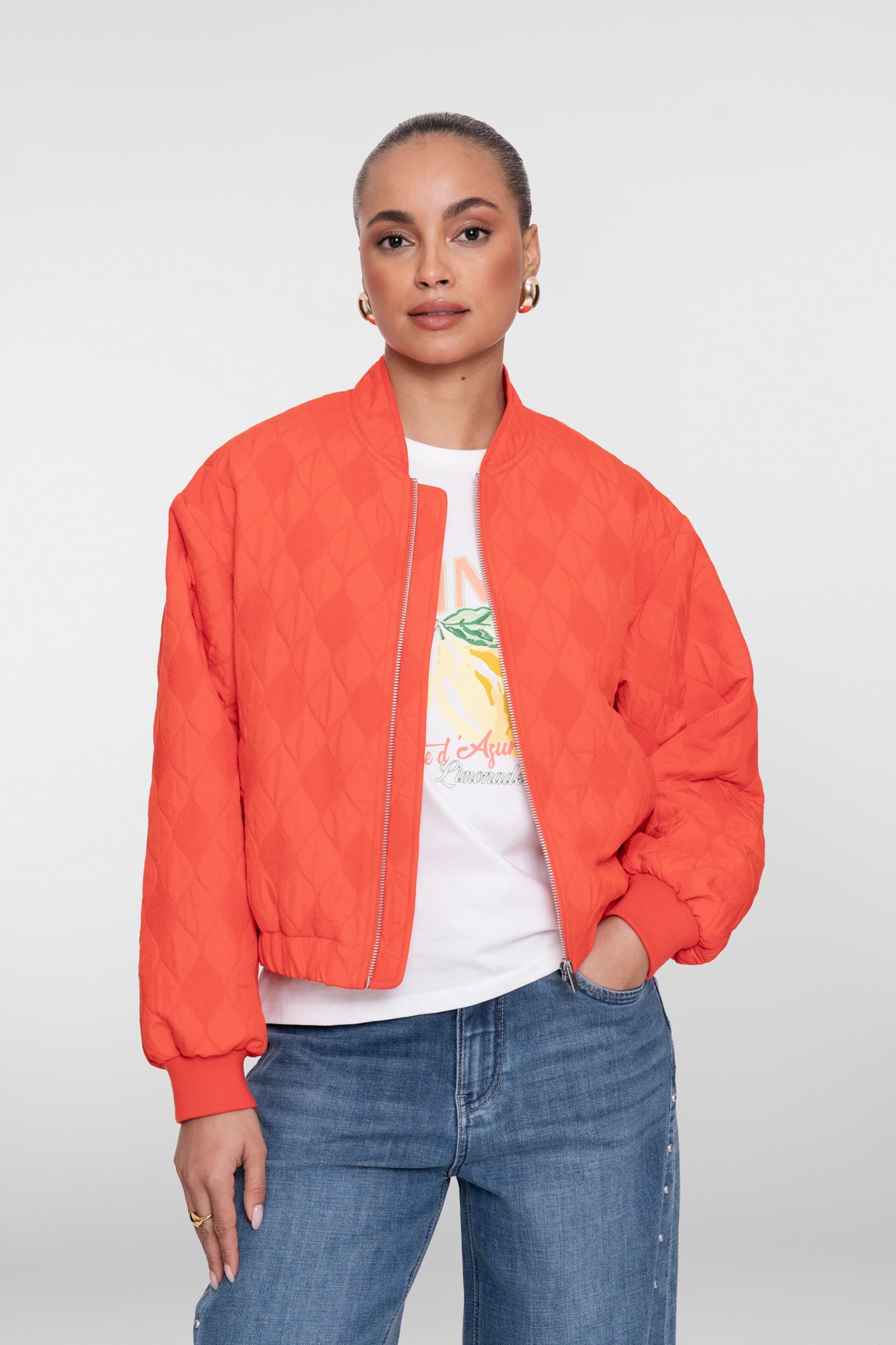 Quilted jacket - koraal
