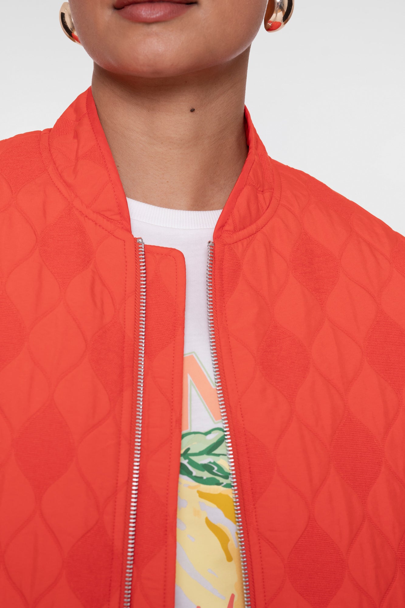 Quilted jacket - koraal