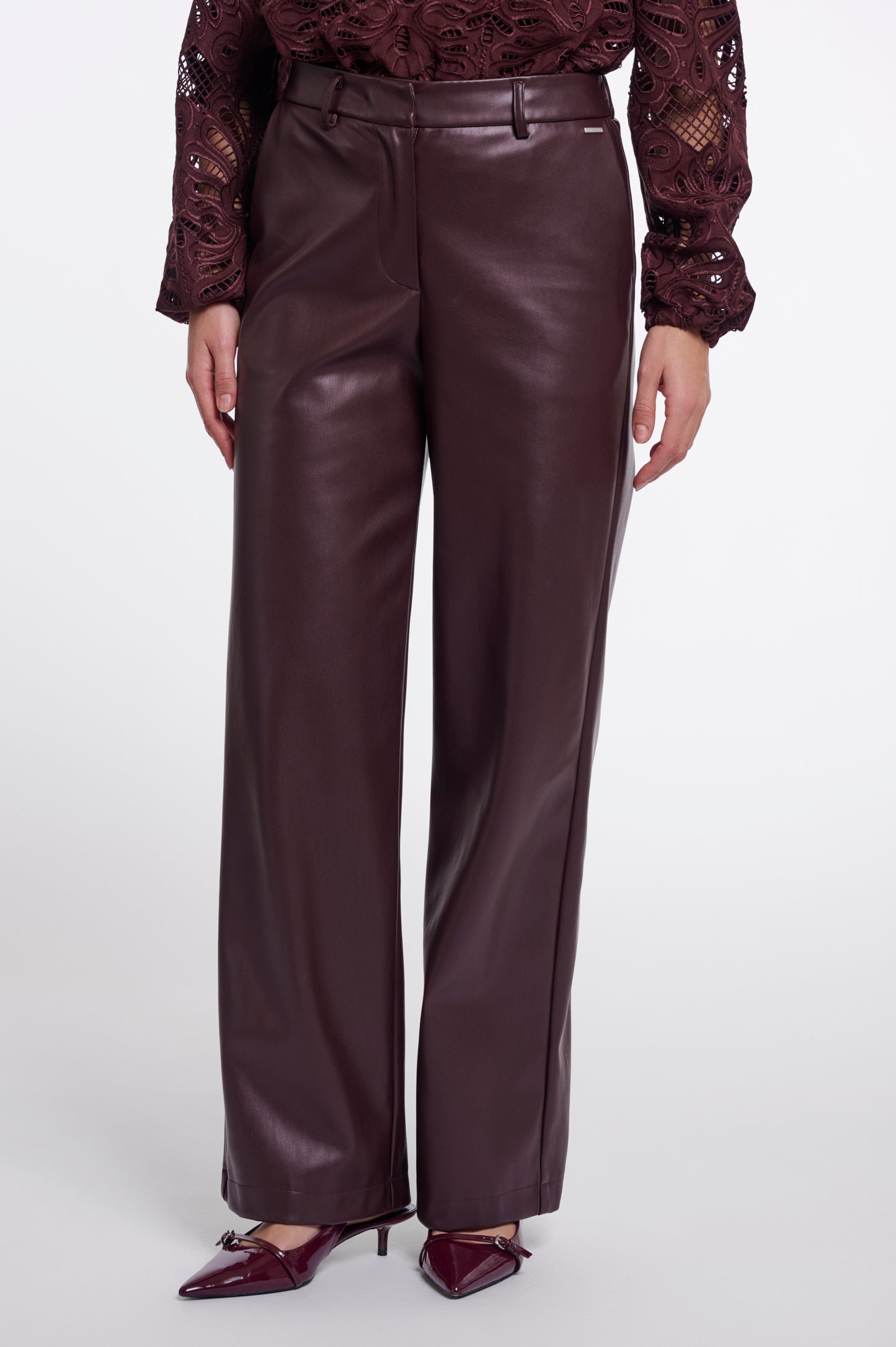 Georgina faux leather pants - Fudge