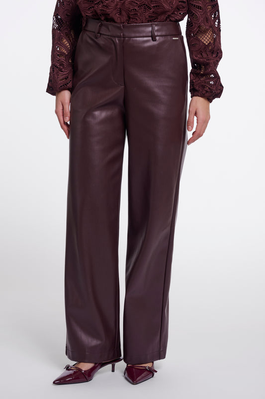 Georgina faux leather pants - Fudge