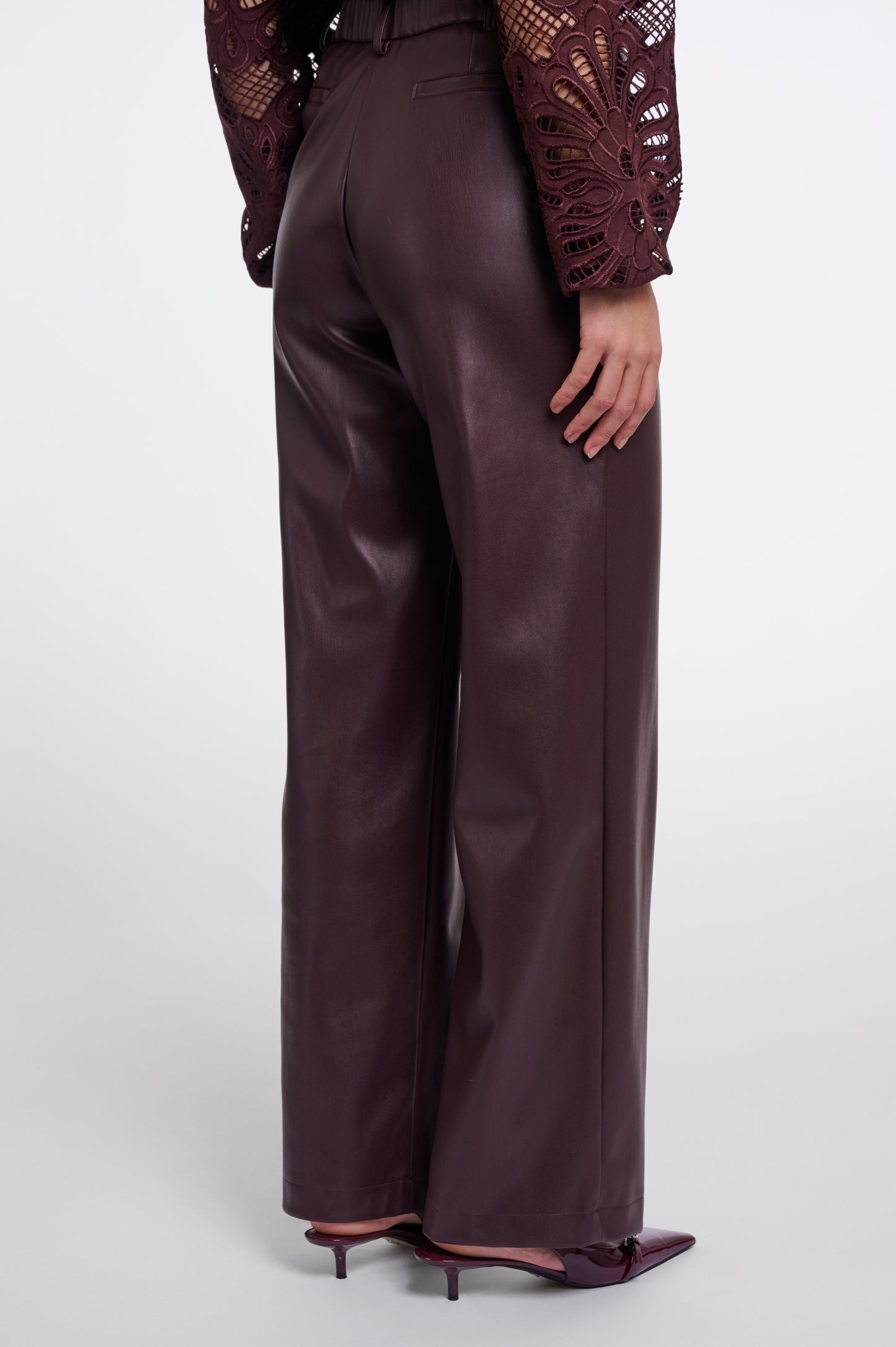 Georgina faux leather pants - Fudge