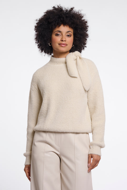 Griselda pullover bowtie - ecru