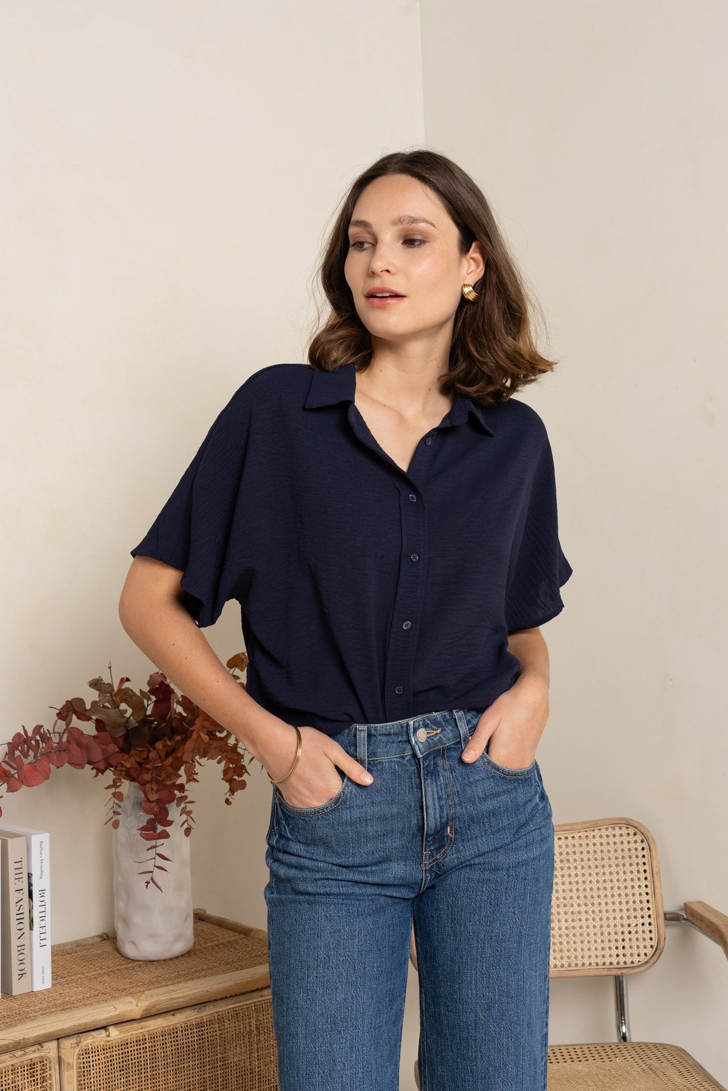 Basic blouse KM - marine