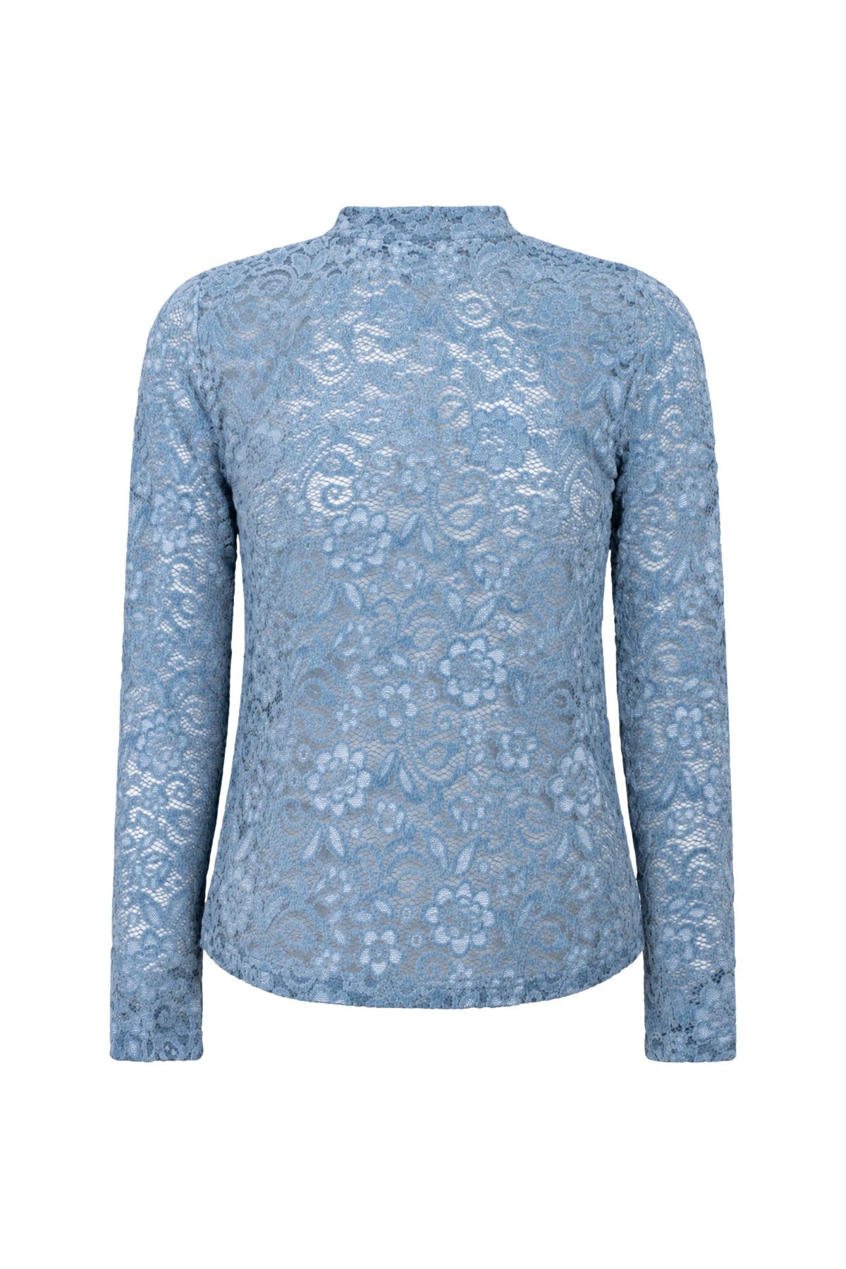 Velvet kanten top - lichtblauw
