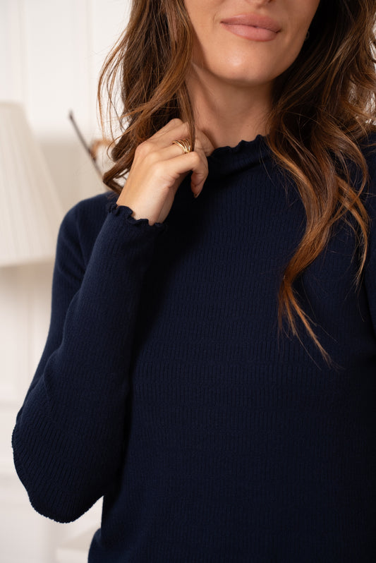 Knit LM frul - marineblauw