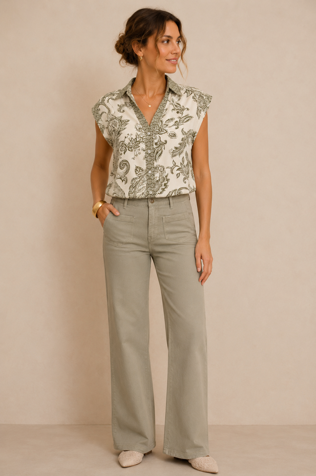 jeans zakjes - licht khaki