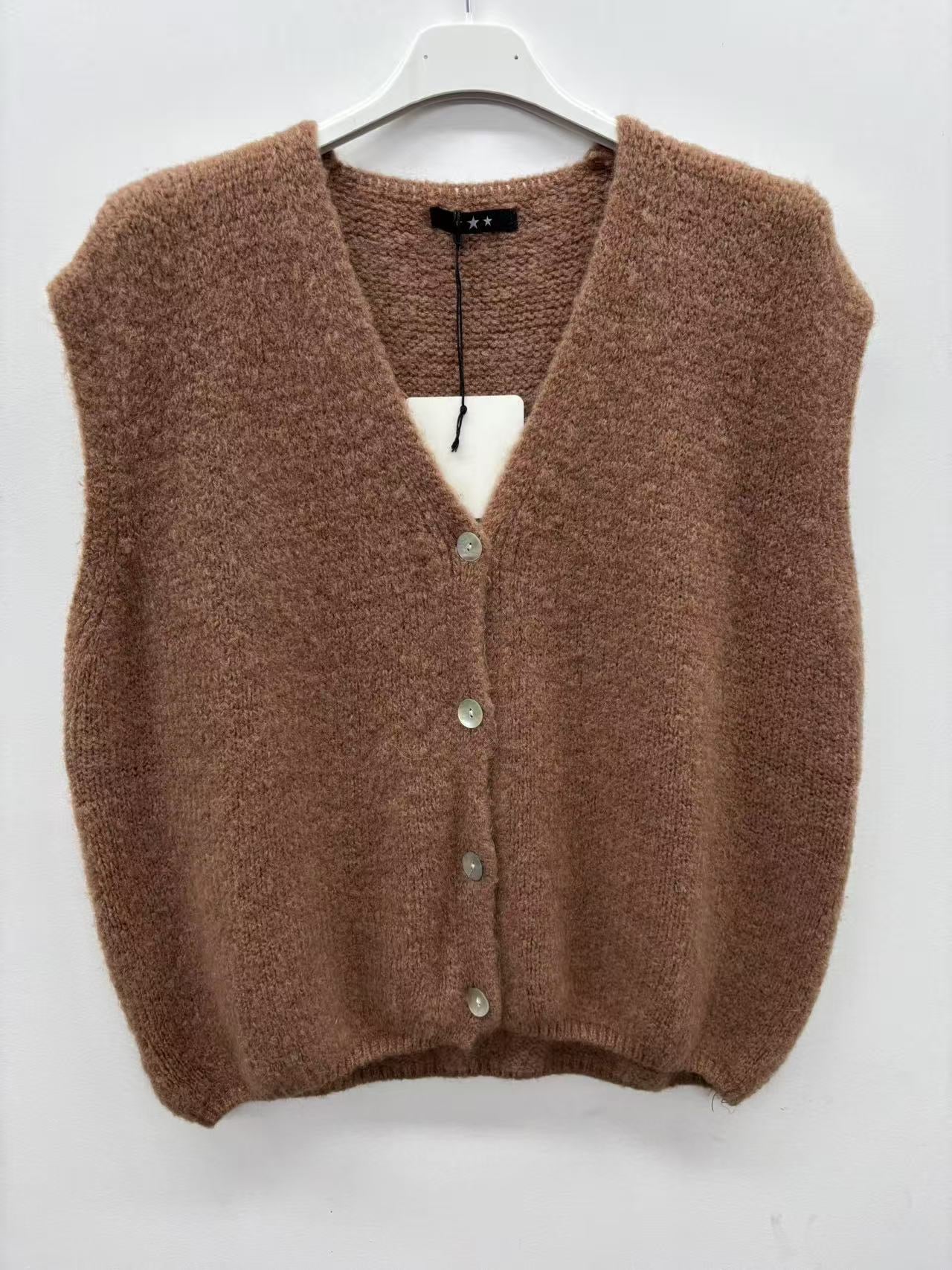 Gilet ZM knopen - camel