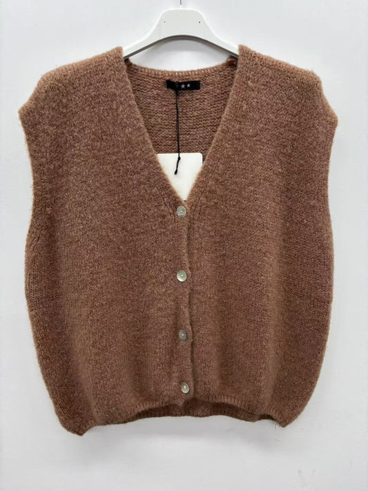 Gilet ZM knopen - camel